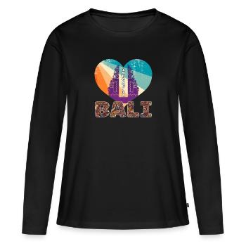Bali - Indonésie - T-shirt manches longues Premium bio Femme - noir - Devant - Julia (174cm)