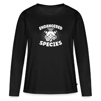 Endangered Species - Motor Verbrenner Design - Frauen Premium Bio Langarmshirt - Schwarz - Vorne - Julia (174cm)