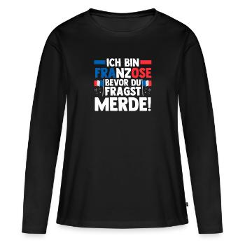 Français Français France - T-shirt manches longues Premium bio Femme - noir - Devant - Julia (174cm)