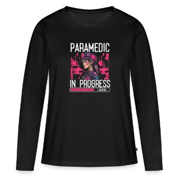 Paramedic in progress - Sanitäter, Notfallmedizin - Frauen Premium Bio Langarmshirt - Schwarz - Vorne - Julia (174cm)