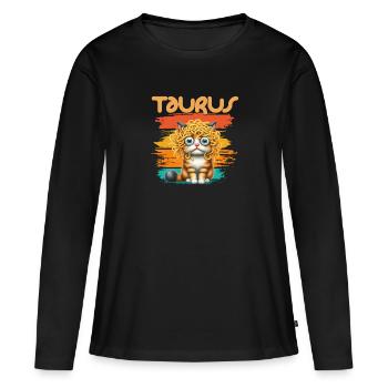 Zodiaque - Zodiaque - Tauraus - Taureau - T-shirt manches longues Premium bio Femme - noir - Devant - Julia (174cm)