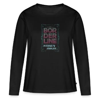 Limite - T-shirt manches longues Premium bio Femme - noir - Devant - Julia (174cm)