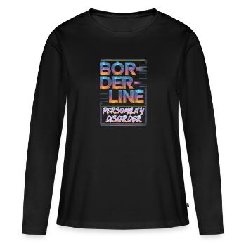 Limite - T-shirt manches longues Premium bio Femme - noir - Devant - Julia (174cm)