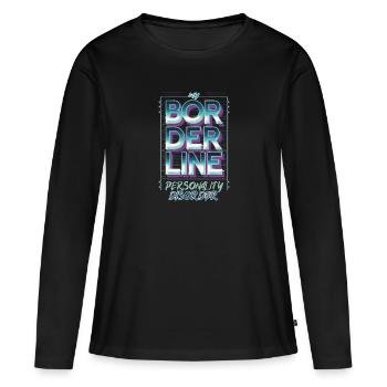Limite - T-shirt manches longues Premium bio Femme - noir - Devant - Julia (174cm)