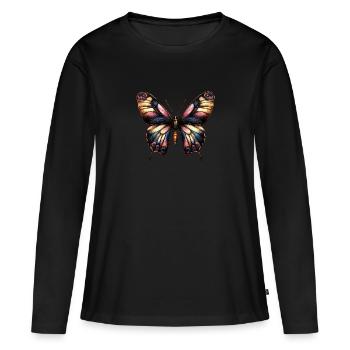 papillon pour enfant, anniversaire fillette - T-shirt manches longues Premium bio Femme - noir - Devant - Julia (174cm)