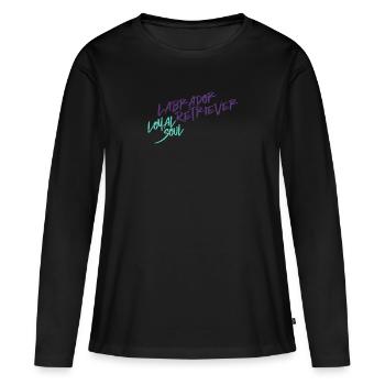 Labrador – Friendly, playful & family-loving - Women's Premium Organic Long Sleeve Shirt - black - Front - Julia (174cm)