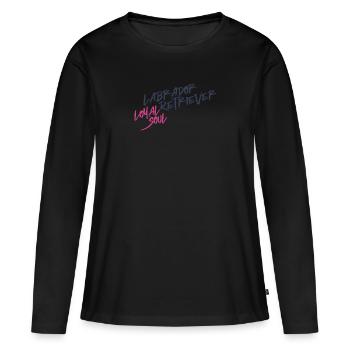 Labrador – Friendly, playful & family-loving - Women's Premium Organic Long Sleeve Shirt - black - Front - Julia (174cm)