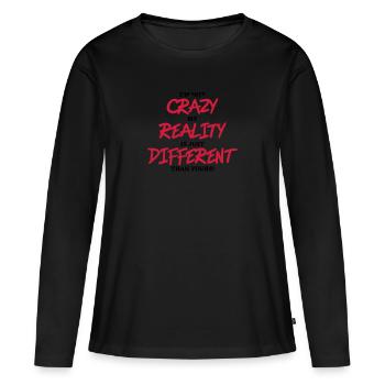Je ne suis pas fou. - T-shirt manches longues Premium bio Femme - noir - Devant - Julia (174cm)
