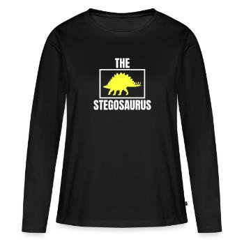 THE STEGOSAURUS DINO DINOSAURE - T-shirt manches longues Premium bio Femme - noir - Devant - Julia (174cm)