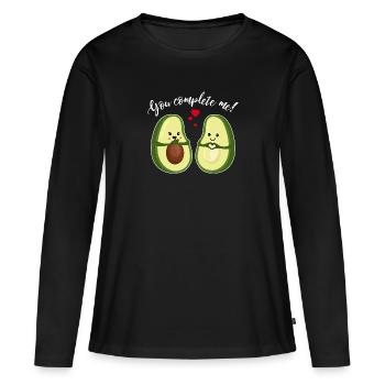Tu me fais compléter couple Amour Saint-Valentin - T-shirt manches longues Premium bio Femme - noir - Devant - Julia (174cm)