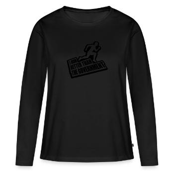mieux fonctionner que le gouvernement - T-shirt manches longues Premium bio Femme - noir - Devant - Julia (174cm)