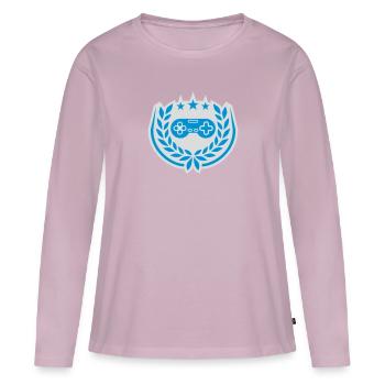 Controller Retro Sterne Lorbeerkranz - Frauen Premium Bio Langarmshirt - Altrosa - Vorne - Julia (174cm)