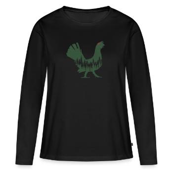 Grand tétras - T-shirt manches longues Premium bio Femme - noir - Devant - Julia (174cm)