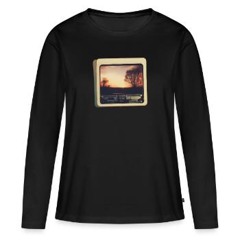 Horizon nostalgique - T-shirt manches longues Premium bio Femme - noir - Devant - Julia (174cm)