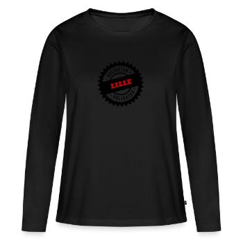 LILLE VALIDE - T-shirt manches longues Premium bio Femme - noir - Devant - Julia (174cm)