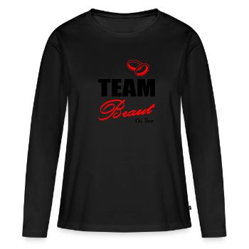 JGA - Frauen Premium Bio Langarmshirt - Schwarz - Vorne - Julia (174cm)