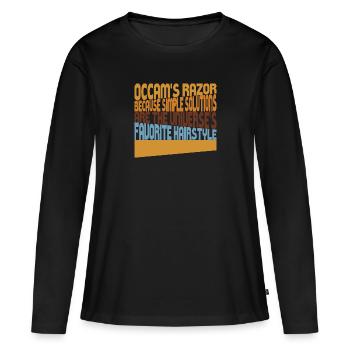 Occams Razor - Women's Premium Organic Long Sleeve Shirt - black - Front - Julia (174cm)