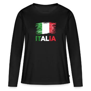 Italie Italien Italien Italie - T-shirt manches longues Premium bio Femme - noir - Devant - Julia (174cm)