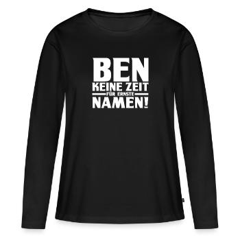 Prénom Ben - T-shirt manches longues Premium bio Femme - noir - Devant - Julia (174cm)