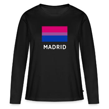 Drapeau de la Bi Pride Madrid - T-shirt manches longues Premium bio Femme - noir - Devant - Julia (174cm)