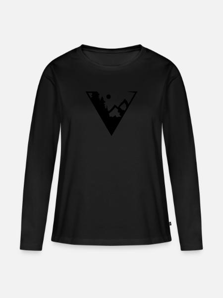 Adler Hawk arquila Berg Dreieck - Frauen Premium Bio Langarmshirt - Schwarz