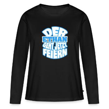Party Feiern it Ethan - Frauen Premium Bio Langarmshirt - Schwarz - Vorne - Julia (174cm)
