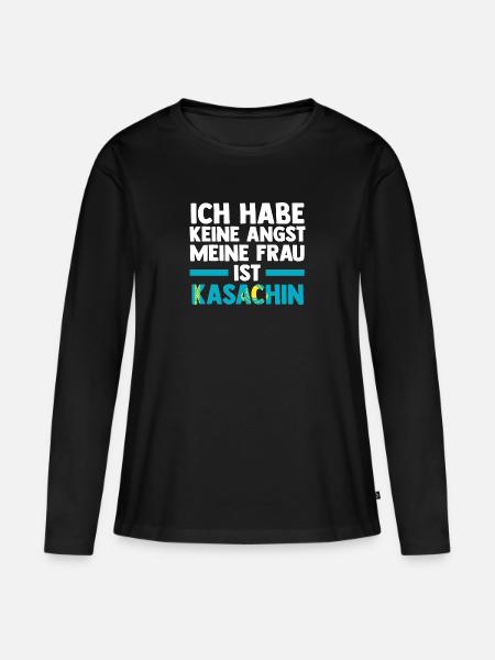 Kasachen Kasachstan - Frauen Premium Bio Langarmshirt - Schwarz