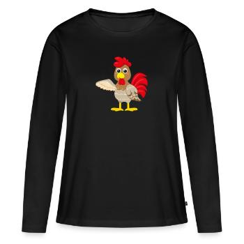 Coq dans le panier poulet coq coqs coqs coq gickel - T-shirt manches longues Premium bio Femme - noir - Devant - Julia (174cm)