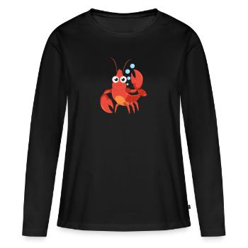 Krebs Krabbe Krabbenfischer Krabben fischen Comic - Frauen Premium Bio Langarmshirt - Schwarz - Vorne - Julia (174cm)