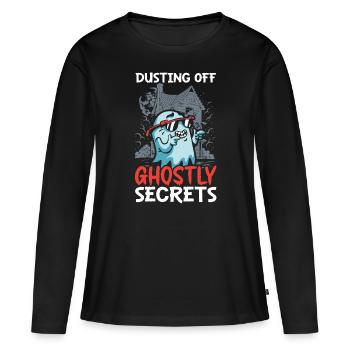 Dépoussiérer les secrets fantomatiques Concierge Ha - T-shirt manches longues Premium bio Femme - noir - Devant - Julia (174cm)