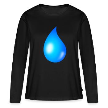 gouttes - T-shirt manches longues Premium bio Femme - noir - Devant - Julia (174cm)