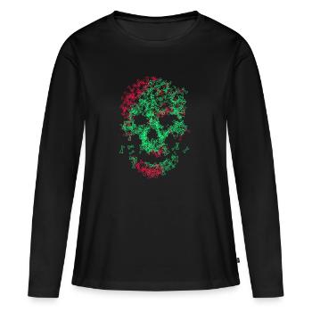os du crâne - T-shirt manches longues Premium bio Femme - noir - Devant - Julia (174cm)