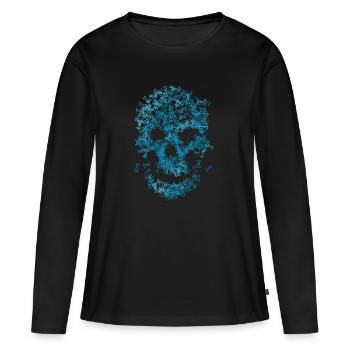 os du crâne - T-shirt manches longues Premium bio Femme - noir - Devant - Julia (174cm)