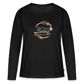 WCS Dance West Coast Swing Dance Geschenk - Frauen Premium Bio Langarmshirt - Schwarz - Vorne - Julia (174cm)