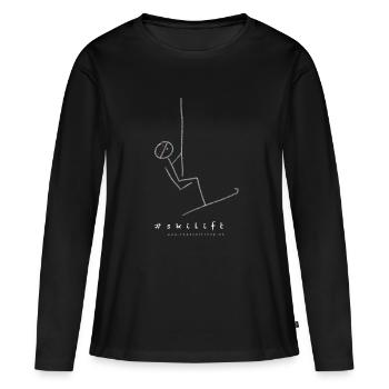 remontées mécaniques - T-shirt manches longues Premium bio Femme - noir - Devant - Julia (174cm)