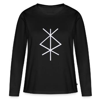 Protection Runes Isa Inguz Algiz - T-shirt manches longues Premium bio Femme - noir - Devant - Julia (174cm)