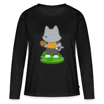 Cat Baseball Gant de baseball - T-shirt manches longues Premium bio Femme - noir - Devant - Julia (174cm)