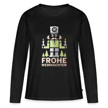 Joyeux Noël Erzgebirge Miner Casse-Noisette - T-shirt manches longues Premium bio Femme - noir - Devant - Julia (174cm)