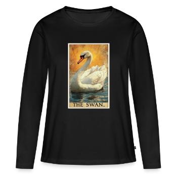 Schwäne Schwan - Frauen Premium Bio Langarmshirt - Schwarz - Vorne - Julia (174cm)
