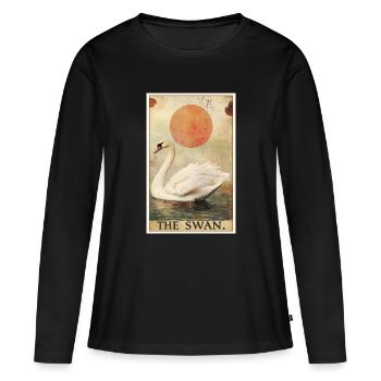 Schwäne Schwan - Frauen Premium Bio Langarmshirt - Schwarz - Vorne - Julia (174cm)