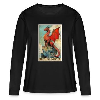 Dragon Dragon - T-shirt manches longues Premium bio Femme - noir - Devant - Julia (174cm)