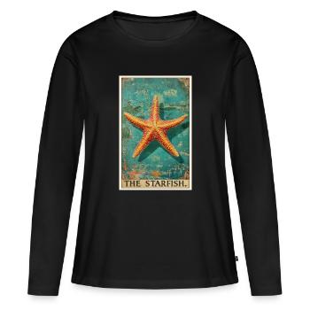 Étoile de mer Étoile de mer - T-shirt manches longues Premium bio Femme - noir - Devant - Julia (174cm)