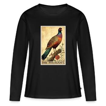 Faisans Faisan - T-shirt manches longues Premium bio Femme - noir - Devant - Julia (174cm)