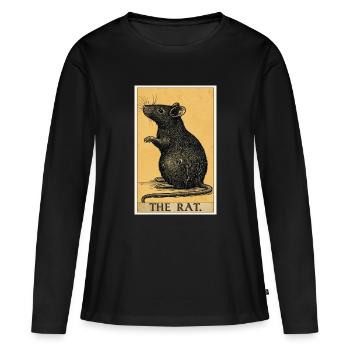 Rat Rat - T-shirt manches longues Premium bio Femme - noir - Devant - Julia (174cm)