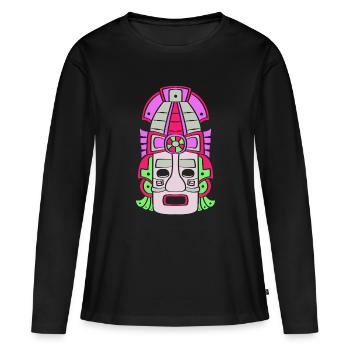 Inka Maya kalender aztec - Frauen Premium Bio Langarmshirt - Schwarz - Vorne - Julia (174cm)