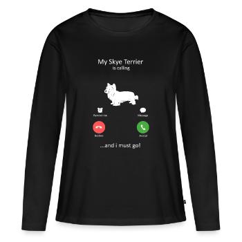 Mon Skye Terrier m’appelle et je dois aller à l’art - T-shirt manches longues Premium bio Femme - noir - Devant - Julia (174cm)
