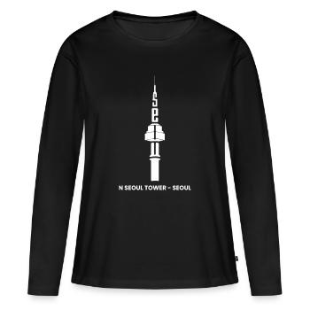 Tournée touristique locale de Séoul Corée du Sud - T-shirt manches longues Premium bio Femme - noir - Devant - Julia (174cm)