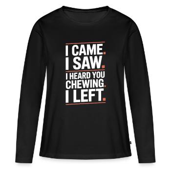 Bruits de mastication bruits de mastication bruits de claquement mastication mâchonnement - T-shirt manches longues Premium bio Femme - noir - Devant - Julia (174cm)