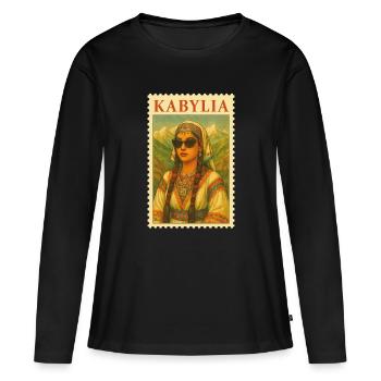 Portrait Kabylie - T-shirt manches longues Premium bio Femme - noir - Devant - Julia (174cm)