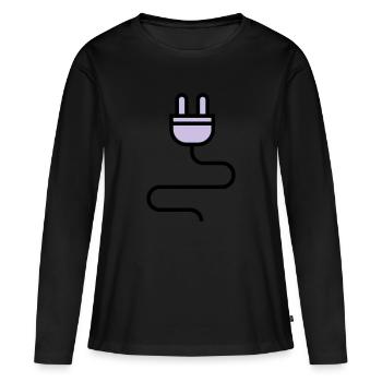 Câble d'alimentation, fiche - T-shirt manches longues Premium bio Femme - noir - Devant - Julia (174cm)